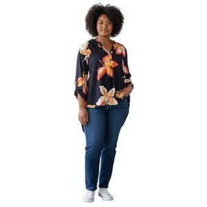115. Daniel Rainn Blue Floral Hi-Low Plus Size XXL